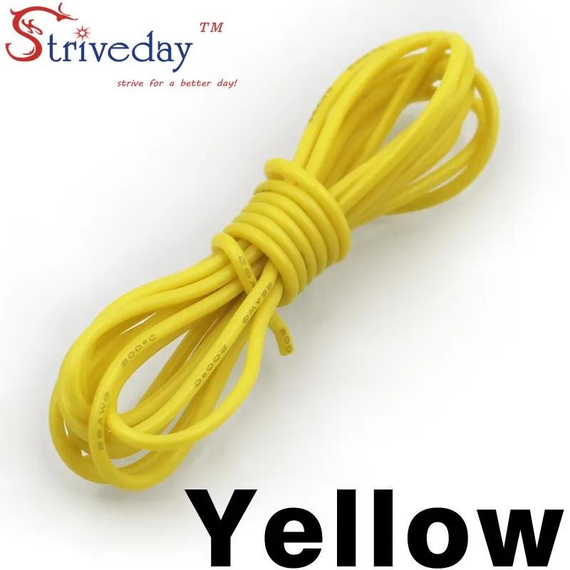 14AWG гибкий силиконовый провод луженая медная проволока многожильный провод 400/0.08TS наружный диаметр 3,5 мм 2 мм провод и кабель - Цвет: yellow