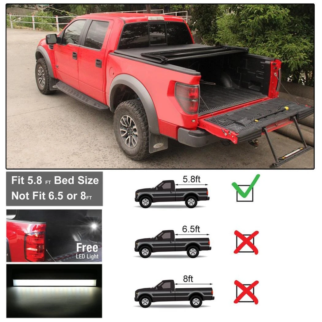 Tri Fold Tonneau Cover Fits For Dodge For Ram 1500 2009 2017 5 8ft Rear 5000 6000k 4 4w Max Cover Smd Led 0 45 Car Covers Aliexpress