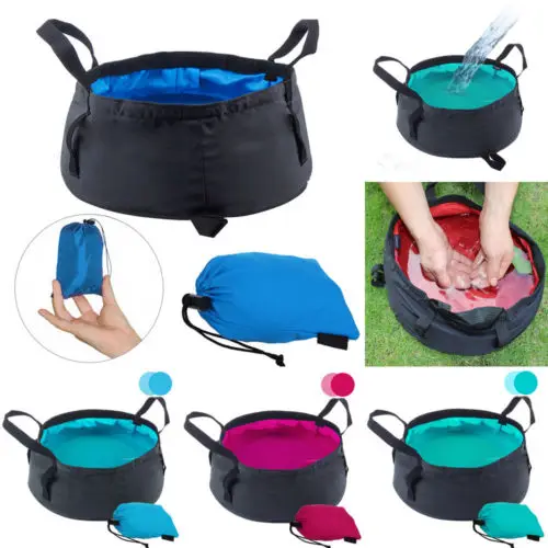 

8.5L Folding Portable Basin Sink Washing Bag Bucket Camping Water Pot Travel For Picnic Kettles