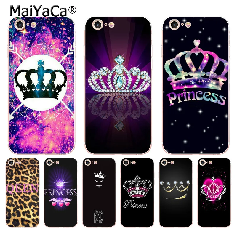 cheap MaiYaCa PRINCESS Queen boss crown king Unique Design High Quality phone case for iPhone 8 7 6 6S Plus X 5 5S SE 5C case Cover