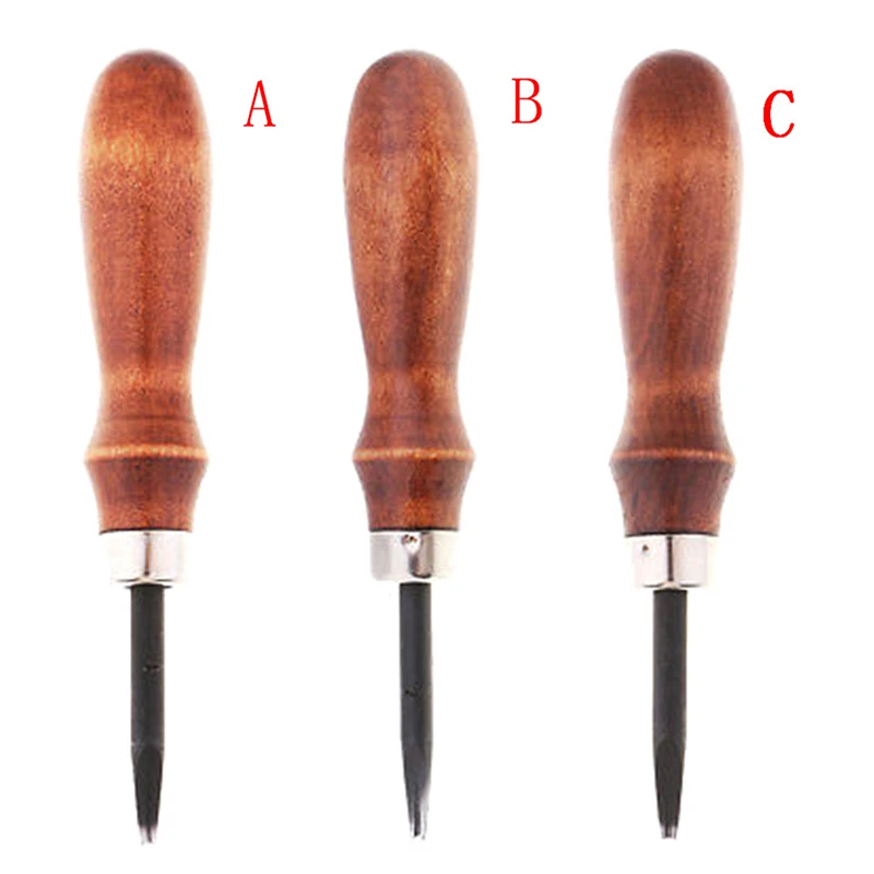 DIY Leather Craft Tool Wood Handle Edge Skiving Beveling Leathercraft