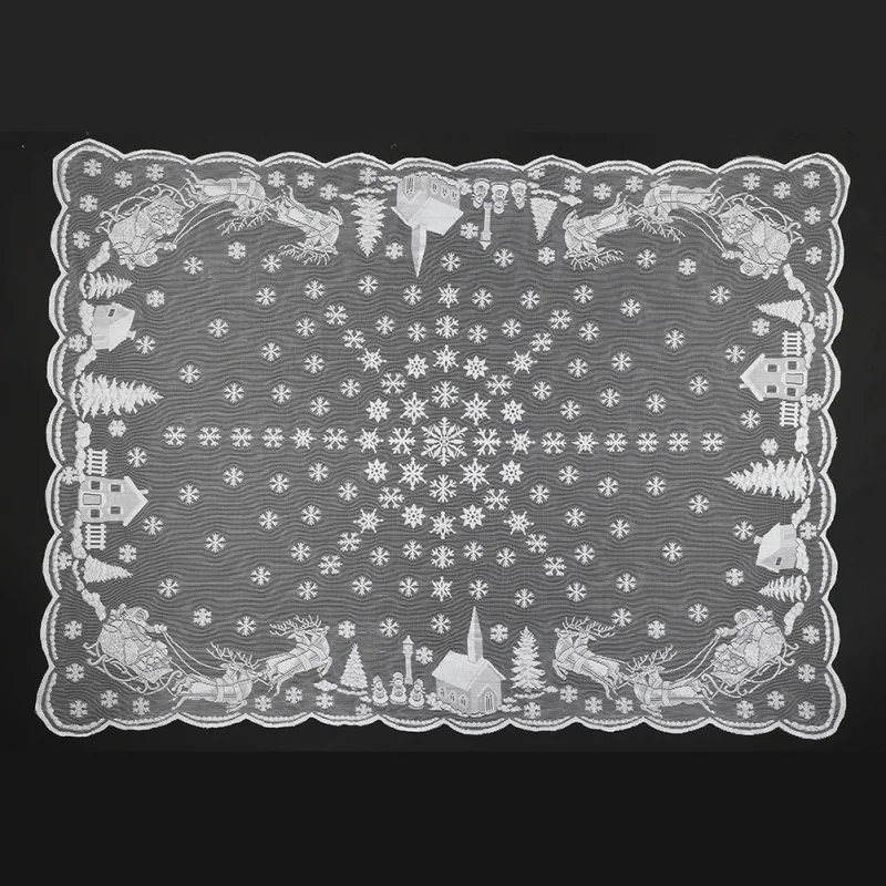 Christmas Tablecloth Snowflake Elk Lace Table Cloth Glass Table Cover Polyester Christmas Room Wedding Decor Wedding Products Christmas Tablecloth Snowflake Elk Lace Table Cloth Glass Table Cover Polyester Christmas Room Wedding Decor Wedding Products