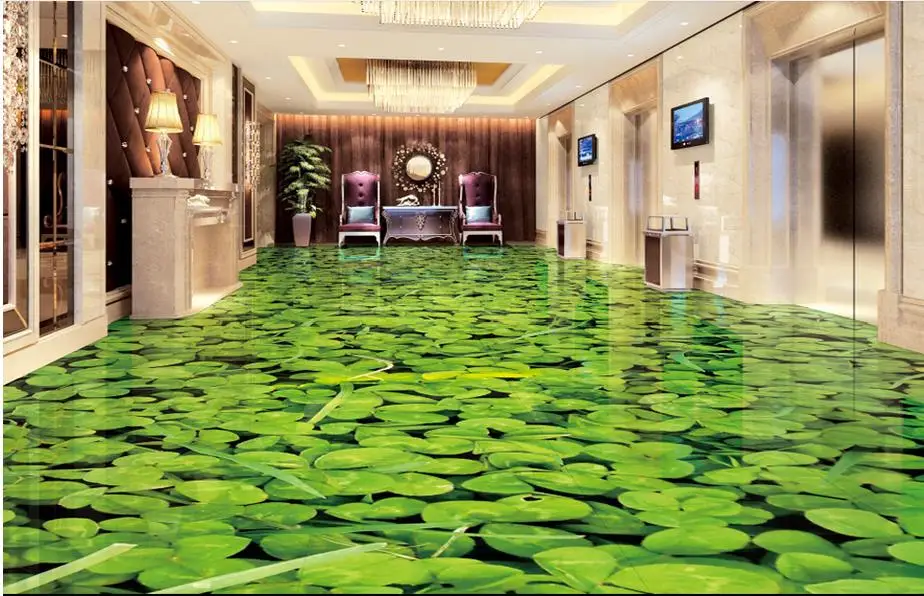 

customized 3d flooring bedroom wallpaper 3d floor tiles Clover waterproof wallpaper floor wallpaper 3d for bathrooms