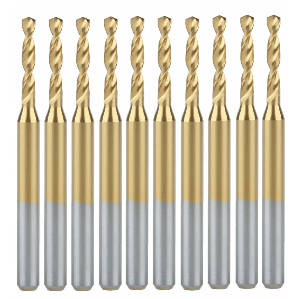 10x Titanium Nitride Coated Carbide PCB CNC Drill Bits Router 1.9mmin