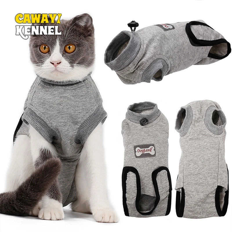 

CAWAYI KENNEL cotton Breathable Cat Sterilization Surgery Clothes Pet Skin Disease Wounds Anti-scratch Anti-scratch Body Straps