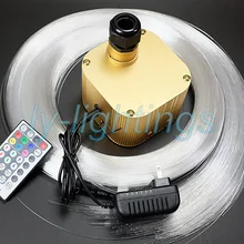 Украшение мерцающие звезды эффект 16 Вт RGB+ W волоконно-оптический светильник s светодиодный светильник двигатель+ Топ PMMA оптических волокон смешанный размер беспроводной контроль