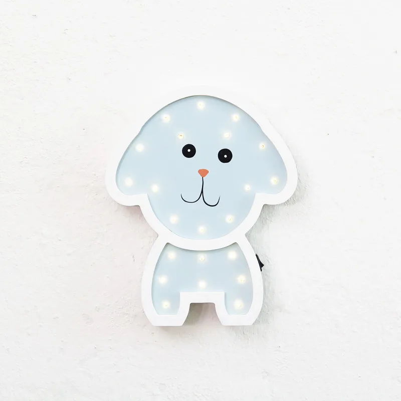 Moda Nordic madera noche luz LED decoración de la habitación de los niños lámpara de noche Linda niños regalos juguetes lámpara de pared lampara infantil80522