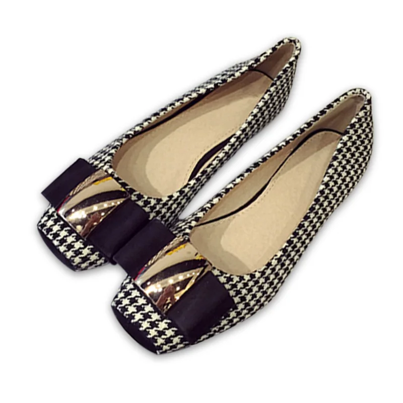 plaid flats with bow