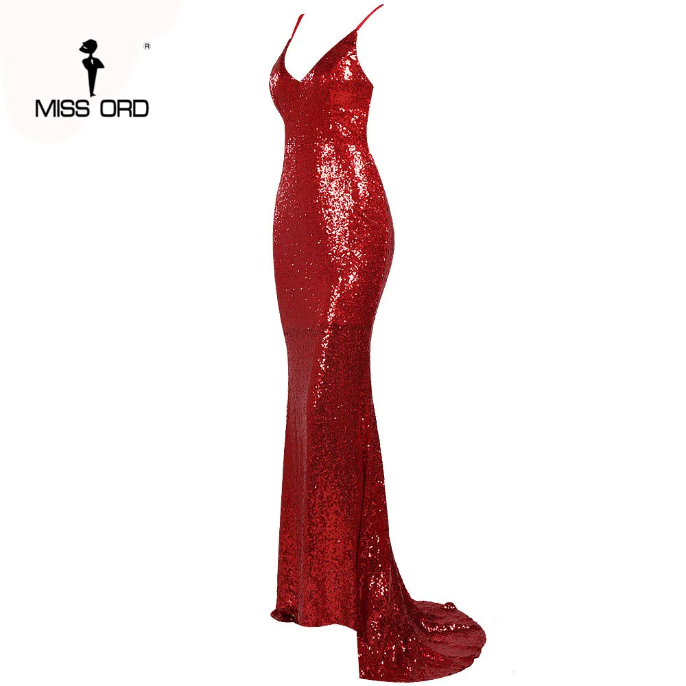 Missord сексуальное вечернее платье с v-образным вырезом, Платье макси с блестками, FT4173-1