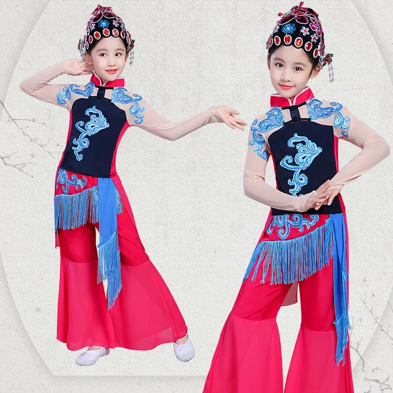 Довольно производительность Цветок костюмы для детей новый Пекинская опера Танцы костюмы цветок Мулан Show Костюм женский