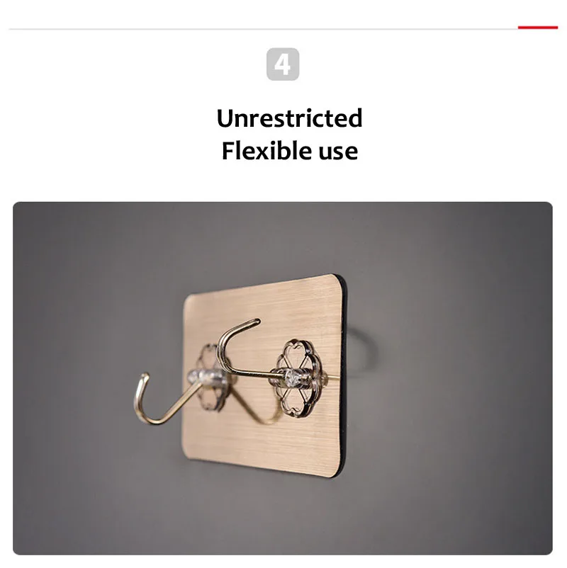 Double Row Wall Hooks For Hanging Self Adhesive Hooks Kitchen Bathroom Hangers Bag Key Wall Hooks Hangers Seamless (7)