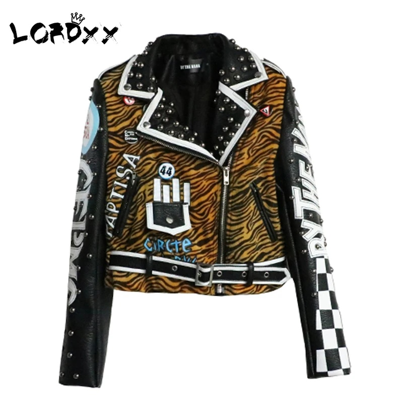 Leopard Leather jacket women(1)