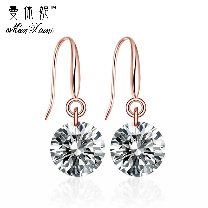 

3 Piece/Lot Women Jewelry 2017 Fashion Handmade Stud Earrings in Copper with AAA Round Simulated Crystal For Women Jewelry