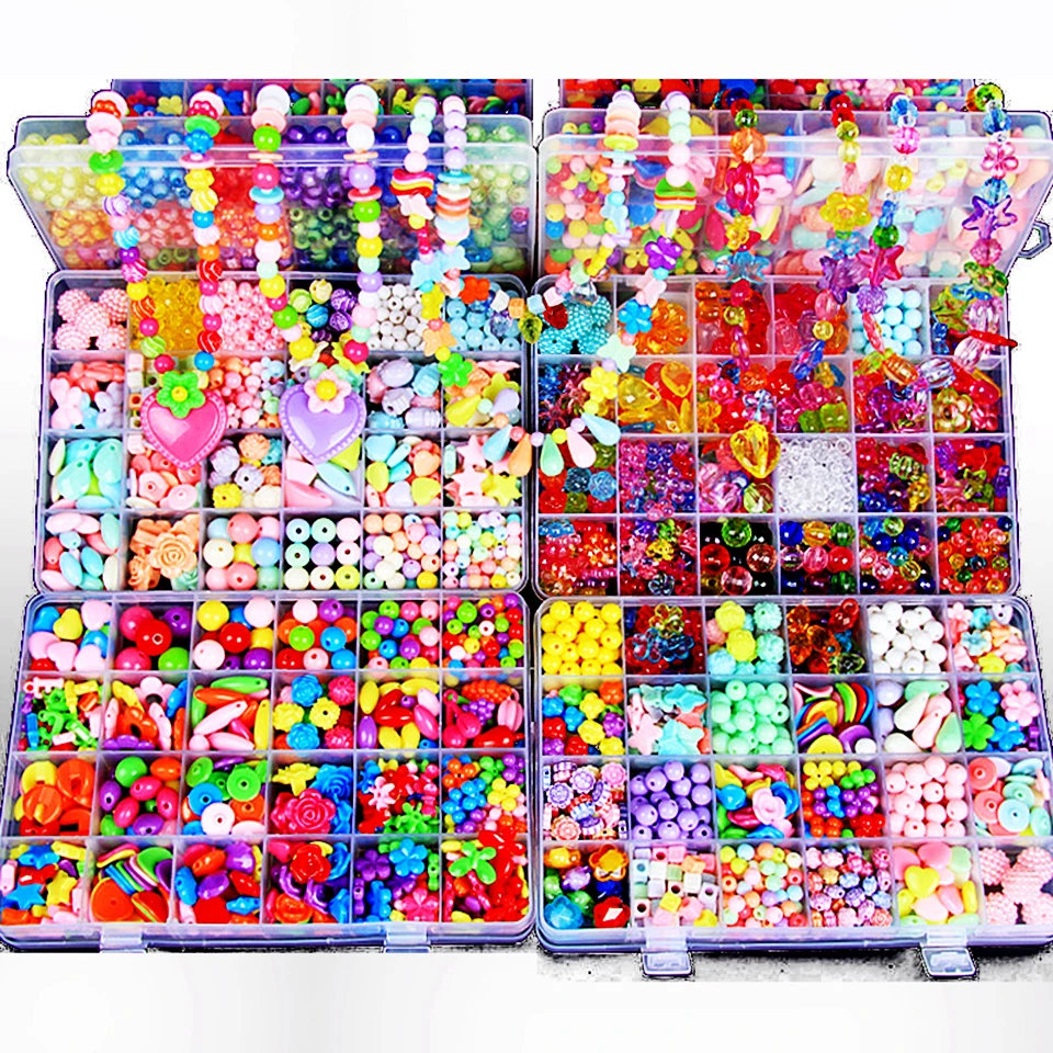 

Creative Material DIY Beades Toys With Box Whole Accessory Set Kids Girls Handicrafte Art Crafts Educational Toys For Children
