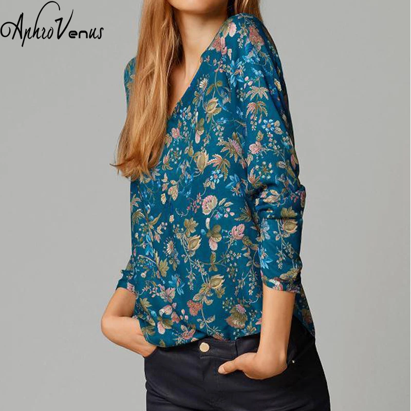 Для женщин Цветочный принт blusas Mujer de Moda 2018 Лето Шифоновая блузка рубашка с