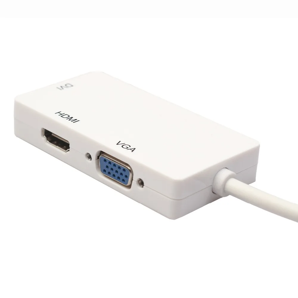 3 в 1 Thunderbolt Mini DP DisplayPort Male To HDMI DVI VGA Женский адаптер конвертер кабель для Apple MacBook Air