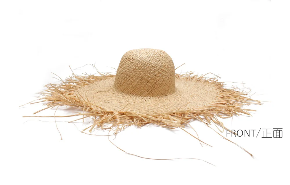 Новинка, ручная работа, Женские соломенные шляпы от солнца с большими широкими полями для девочек, высокое качество, натуральная рафия, Панама, пляжные соломенные кепки для отдыха