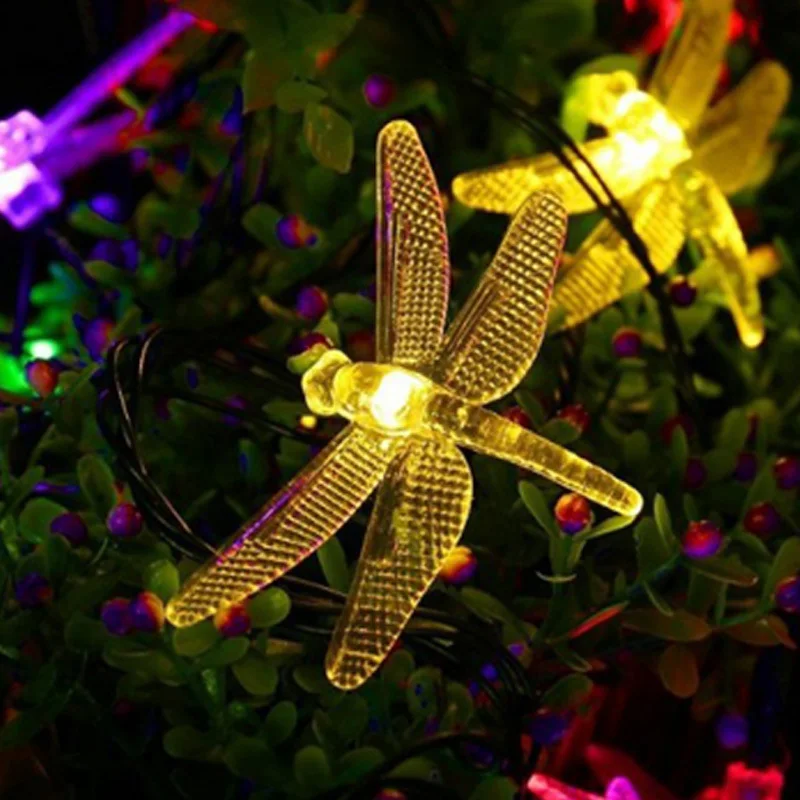 Solar String light 20 LED Solar lamp String Christmas waterproof Dragonfly Fairy for Xmas Party garden Decorations Outdoor (7)