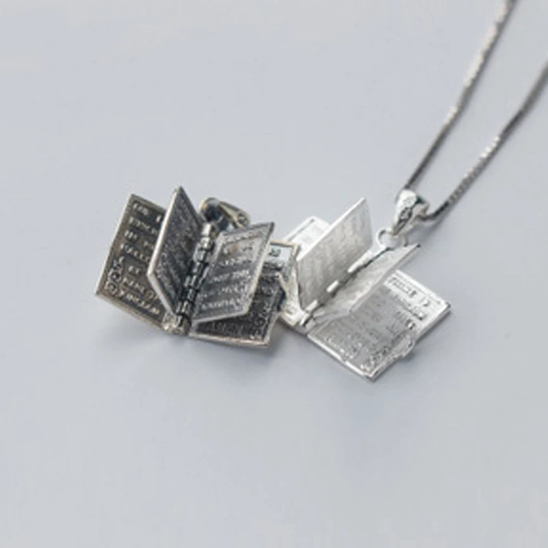 Photo Living Memory Bible Flower Engraved Locket Necklace 6 Colors Customizable Religious Jewelry