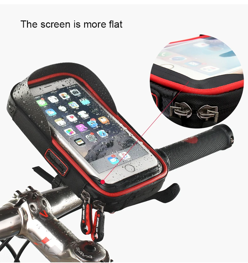 Сумка для телефона на руль велосипеда, непромокаемая, ТПУ, держатель для сенсорного экрана для сотового телефона, сумка для руля велосипеда, vtt, сумка для рамы 201