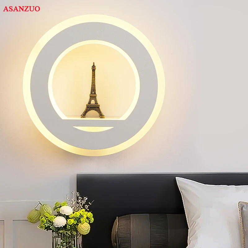 

Indoor LED Wall Lamps17W 29W AC110V 220V Modern Simple Bedroom Bedside Wall Light 2.4G RF Remote Control Dimmable