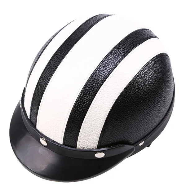 POSSBAY кожаный мотоциклетный открытый шлем половина Открытый спорт гоночные очки sunglassure кафе гонщик УФ очки шлем - Цвет: Helmet Style 4