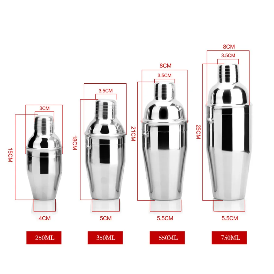 TTLIFE 350/530/750 мл Нержавеющая сталь шейкер Смеситель вино мартини Бостонский шейкер для бармен пить вечерние Барные инструменты