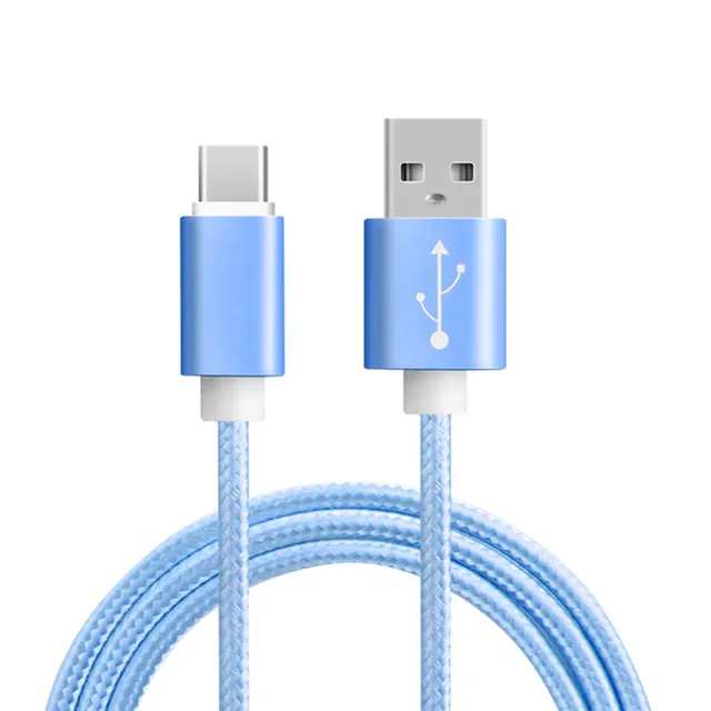 Robotsky USB Type C Cable Nylon Braid 2A Fast Type-C Charging Data Cable for Samsung LG Oneplus 0.25M 1M 1.5M 2M USB-C Cable