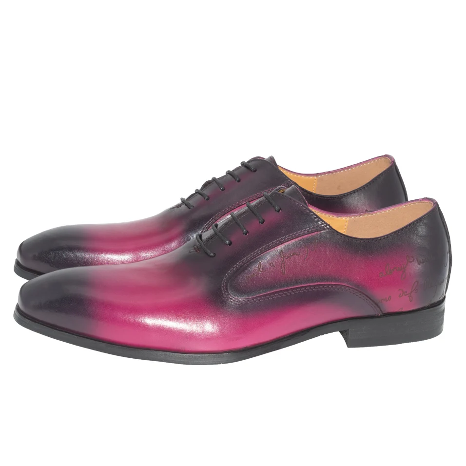 Daniel virea фиолетового цвета ручной работы формальные офисные Бизнес обувь Для мужчин s праздничная и Свадебная обувь кожаные Для мужчин Полуботинки, платье, обувь - Цвет: violet