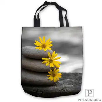 

Custom Canvas flower_stone_therapyTote Hand Bags Shopping Bag Casual Beach HandBags Foldable 180713-03-9