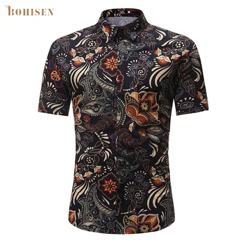 

BOHISEN african dresses hip hop shirts dashiki african clothes ethnic casual africa clothing world apparel short sleeve shirts