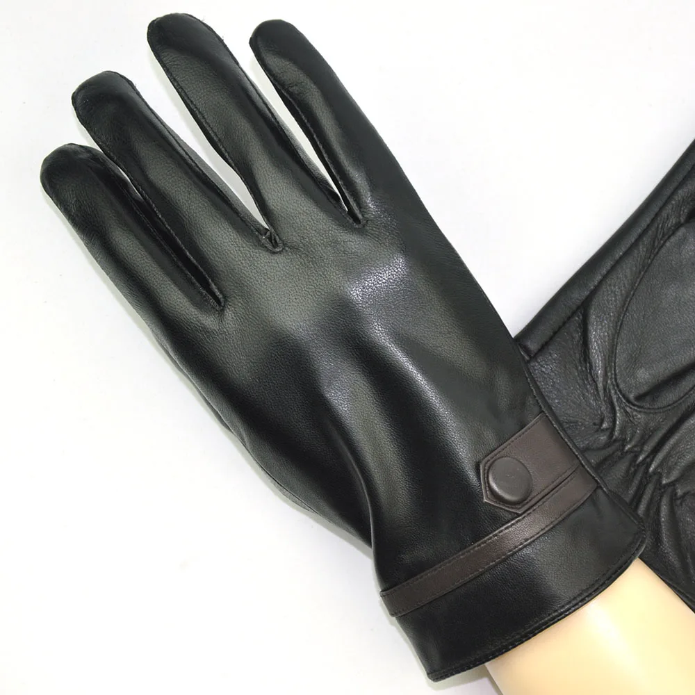 mens black sheepskin gloves