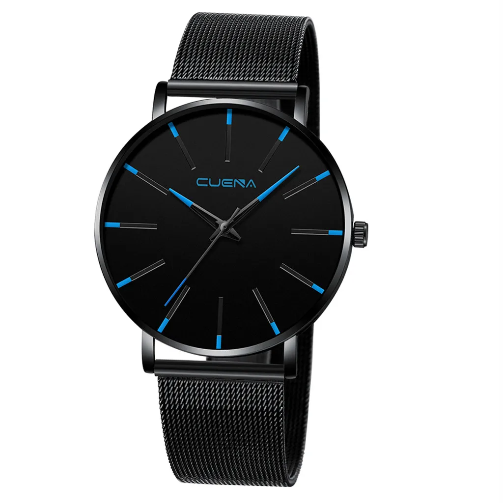 Синие деловые мужские часы, высокое качество, ремешок из нержавеющей стали, кварцевые часы, крутые часы, Relogio Masculino, для дропшиппинга - Цвет: B