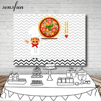 

Wave Striped Chef Cook Dilicious Backdrop For Photo Studio Birthday Party Dessert Table Decoration Backgrounds