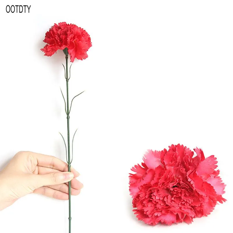 

1 Branch Artificial Fake Carnation Realistic Flowers DIY Floral Wedding Party Bouquet Home Vase Garden Yard Decor Mother's Day