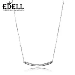 EDELL 100% 925 пробы серебро подлинный 397420CZ сердца бар Цепочки и ожерелья Шарм оригинальный Для женщин ювелирные изделия