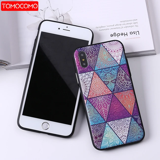 

Pattern Lovers Gril Design Triangle Case For iphone5 6 6Plus 7 7Plus 8 8Plus X XS Max 3D Relief Phone Case Coque Fundas