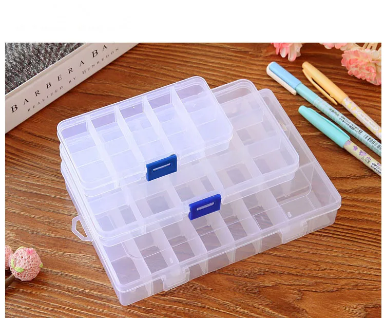 

1PC 10 15 Compartments Plastic Pill Cases Jewelry Candy Storage Box Vitamin Medicine Pill Box Storage Case Container NH 006