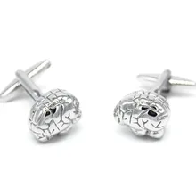 Wholesales&retail Men’s Jewelry Brainstorm Business Gift Cufflinks Silver Brain Shirt Wedding Unique Polished Free Shipping