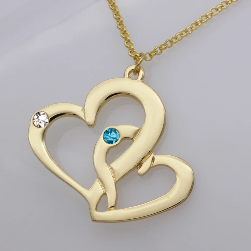 Элегантное сердце колье с камнем рождения список выгравированное имя ожерелье s ювелирные изделия завод цена для вас YP2486