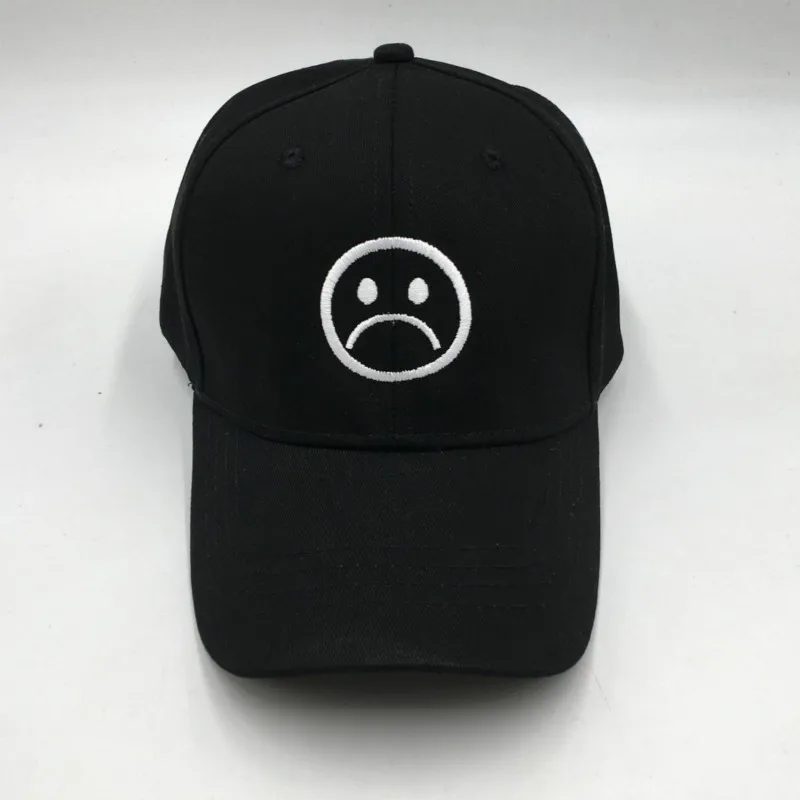 Мода папа шляпа для мужчин хлопок вышивка K Поп Бейсбол кепки хип Snapback шапка-Кепка унисекс рэп бейсболка Боб Прямая - Цвет: sad black