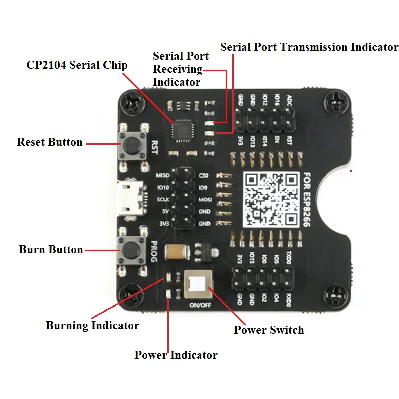 ESP8266 ESP32-WROVER Development Board Test Burning Fixture Tool Downloader for ESP-12F ESP-07S ESP-12S (1)