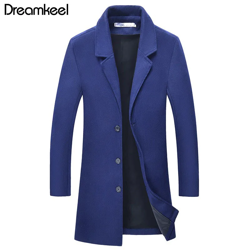 

New Autumn Winter Wool Long Coat Men Warm Black Business Overcoat Mens Stylish Woolen Jacket Parka Men Coat Winter Y