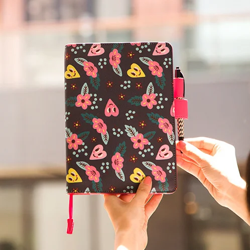 

[KiMagic Flash Deal] PU Cover For Hobonichi Journal A5/A6 One Piece DIY Planner Diary Supplies Floral Stationery Gift