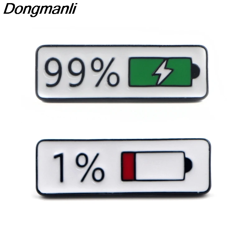 P3906 Dongmanli модная забавная батарея процент металлическая Глянцевая брошки и шпильки коллекция лацкан булавка значок воротник ювелирные изделия