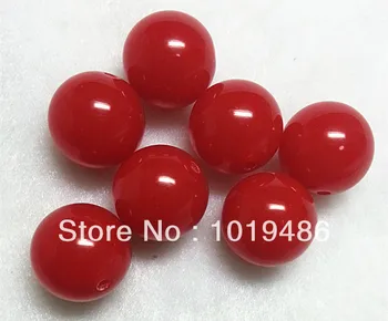 

100pcs/lot Chunky Red color 20MM Acrylic Neon/Fluorescence chunky Beads,New Fashion Acrylic Solid Beads for Jewelry