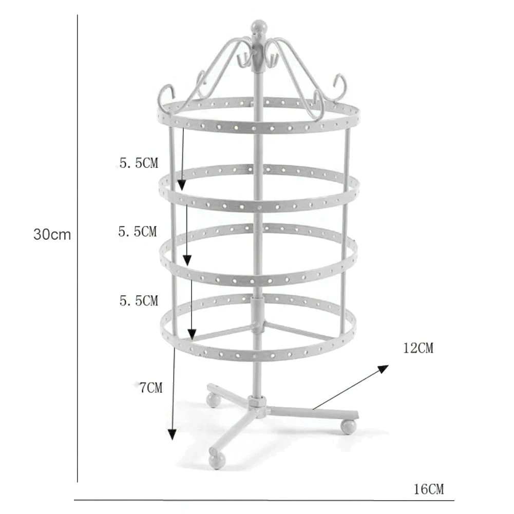 144 отверстия металлическая стойка для украшений ожерелье держатель Органайзер поворотный дисплей стенд модный