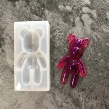 Bear Silicone Mold Epoxy Resin Fondant Cake Sweets Clay Moulds Cell Phone Shell Jewelry Craft Accessories H127