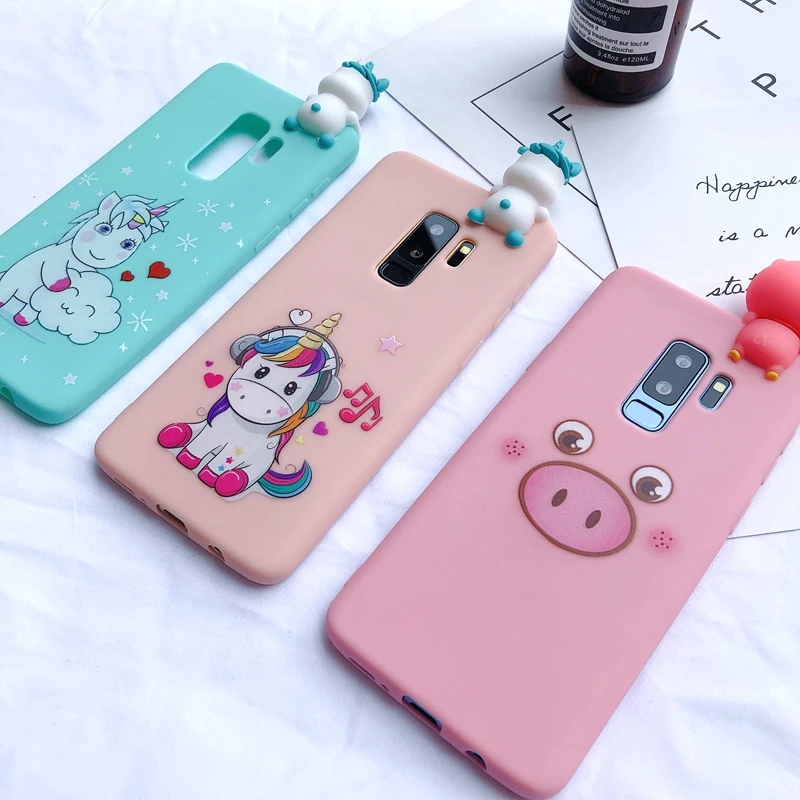 J4 J6 плюс 3D чехол etui samsung Galaxy J4 J6 плюс чехол Kawaii Единорог силиконовый чехол для samsung J4 J6 чехол для телефона