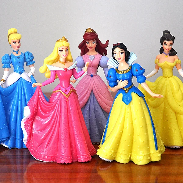 

2015 new 5 pcs/Set 13-14cm Cinderella Snow White Princess Action Figure set Toys PVC Cartoon Figure Kids Toys for girl